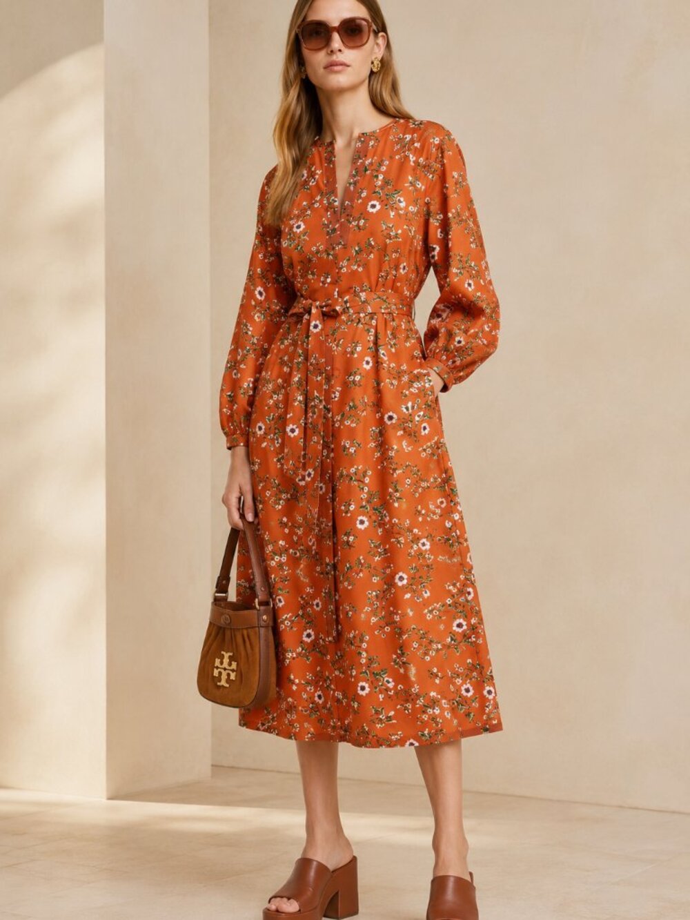 Tory Burch Floral Print Cotton Tunic Dress | Size 0